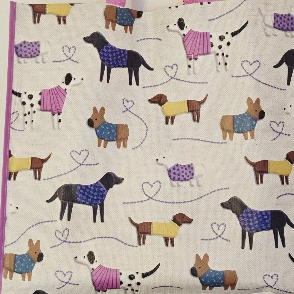 Dogs Dachshund Embroidery Style Valentines Valentine Hearts TJMaxx Tote Bag